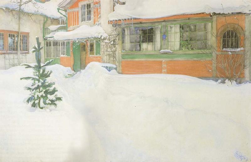 Carl Larsson THe Cottage in the Snow France oil painting art